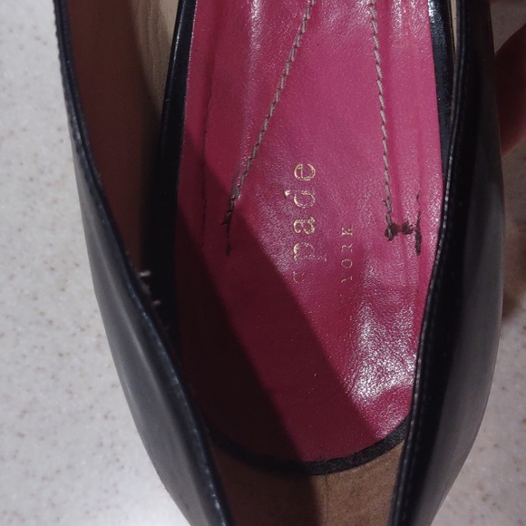 Kate Spade Black Patent Leather Peep Toe Heels Size 10 Medium - Picture 8 of 14